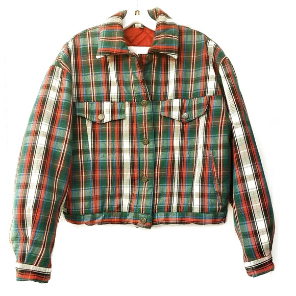 Moschino Jackets & Blazers - MOSHINO Vintage Plaid Bomber Jacket Coat Quilted